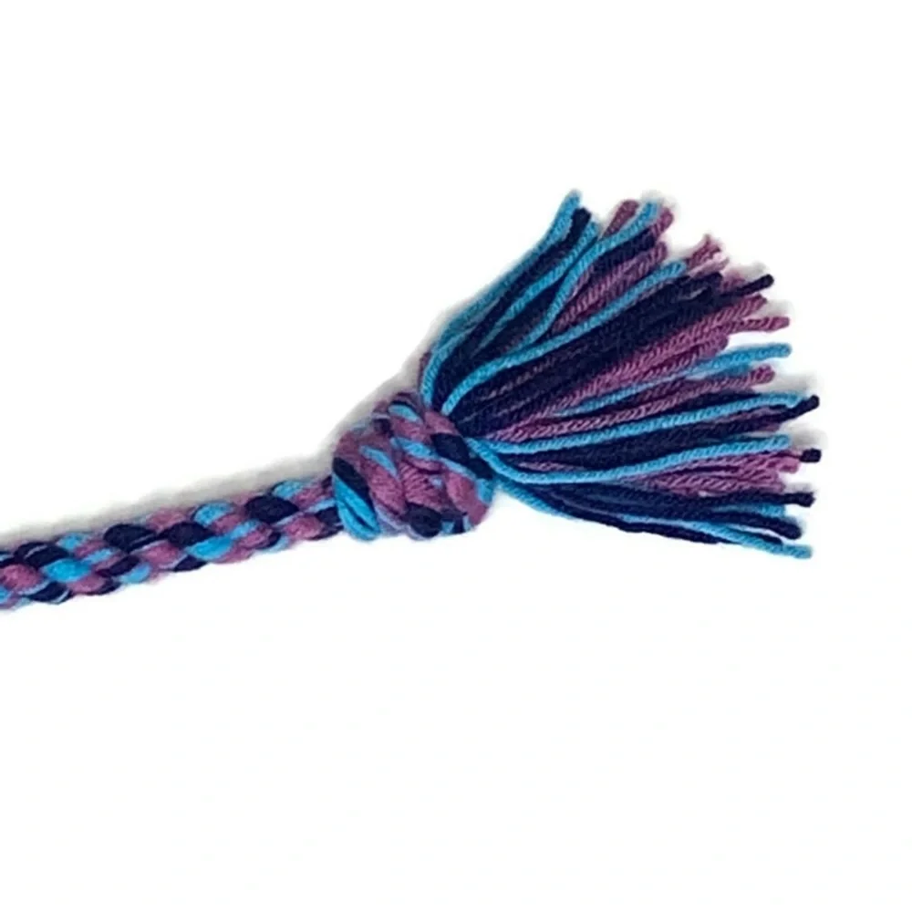 Jump Rope Handmade Blue and Purple Acrylic Yarn - Picture 2 of 3